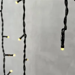 Гирлянда Бахрома 3,1 x 0,5 м Тепло-Белая 24В, 150 LED, Провод Черный ПВХ, IP54
