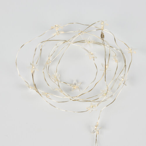 ULD-S1900-020-STB-2AA WARM WHITE IP20 STARS MINI Гирлянда светодиодная на батарейках 2AA не в-к, Звездочки мини, 1.9м, 20 светодиодов, Теплый белый свет, Провод прозрачный, TM Uniel - фото 2