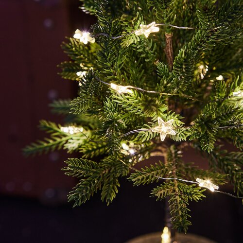 ULD-S1900-020-STB-2AA WARM WHITE IP20 STARS MINI Гирлянда светодиодная на батарейках 2AA не в-к, Звездочки мини, 1.9м, 20 светодиодов, Теплый белый свет, Провод прозрачный, TM Uniel - фото 6