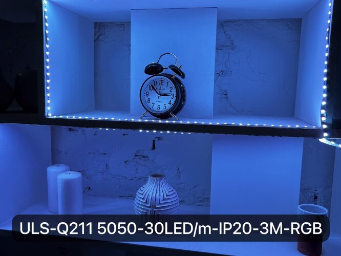 ULS-Q211 5050-30LED-m-IP20-3M-RGB RRP24C24 Комплект светодиодной ленты 3м, IP20, RGB, Адаптер 24Вт, Контроллер с пультом - фото 6