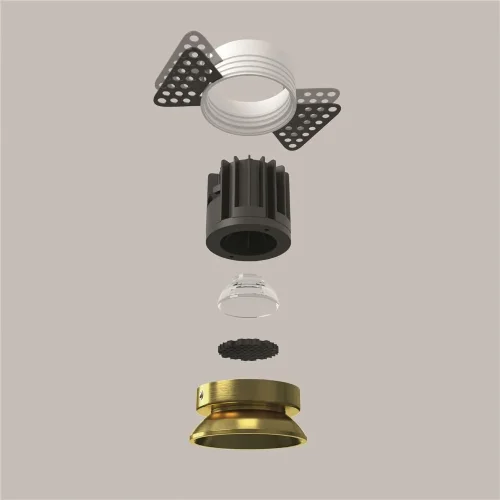 Встраиваемый светильник Round 3000K 7W 50° (Латунь) - фото 10