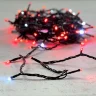 Гирлянда Нить 10м Красная с Мерцанием Белого Диода 24В, 100 LED, Провод Черный ПВХ, IP54. Фото 6.