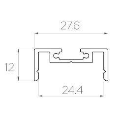 Профиль накладной алюминиевый LC-LP-1227-2 Anod
