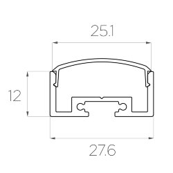 Профиль накладной алюминиевый LC-LP-1227-2 Anod