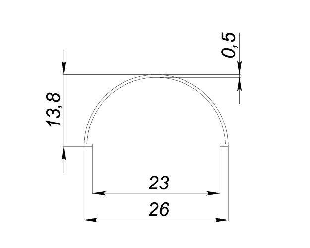 Рассеиватель поликарбонатный для профиля радиальный LC-LRM-M1-6 матовый - фото 2