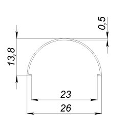 Рассеиватель поликарбонатный для профиля радиальный LC-LRM-M1-6 матовый