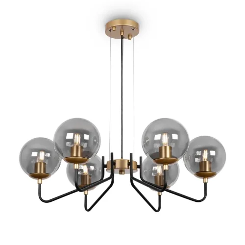 Подвесной светильник Freya FR5140PL-06GB (Черный и Латунь) - фото
