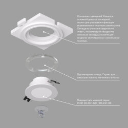 Закладная панель SCB для DK3101, ПВХ, акрил, Denkirs DK3101-SCB