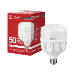 Лампа светодиодная LED-HP-PRO 50Вт 230В Е27 с адаптером E40 4000К 4750Лм IN HOME