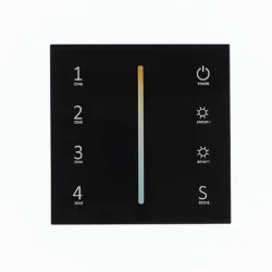 Сенсорная панель T12-1 Black IC37 (220V, CCT, 4 zone, DMX512, RF 2.4GHz)