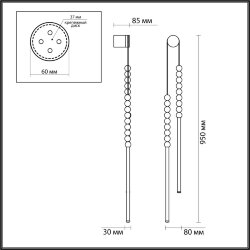 Настенный светильник «ODEON LIGHT» 6639/16WL, серия: MONELLA (крепление на планке)