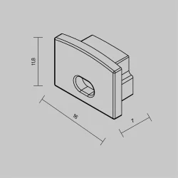 Комплект заглушек (для профиля ALM-3611-S-2M) 2 шт. (Белый)
