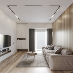 Профиль-трек SMART ONE, для натяжных потолков, 2 м, алюминий, черный, Denkirs TR2022-BK