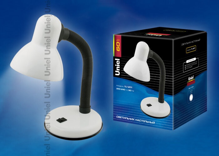 TLI-201 Светильник настольный. Цоколь E27. Цвет белый - фото
