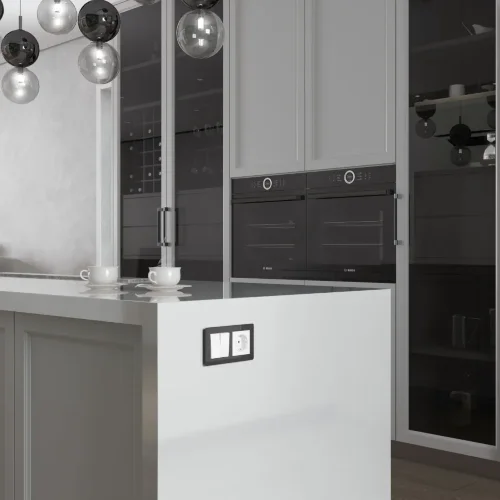 Перекрестный переключатель двухклавишный (белый) W1123001 - фото 3