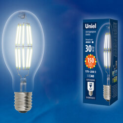 LED-ED90-30W-DW-E40-CL GLP05TR Лампа светодиодная, прозрачная, Дневной белый свет 6500K