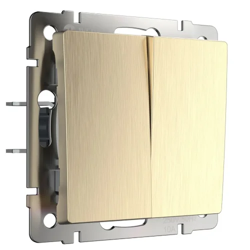 Выключатель двухклавишный (шампань рифленый) W1120010 - фото