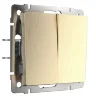 Выключатель двухклавишный (шампань рифленый) W1120010 - фото