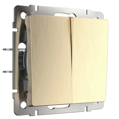 Выключатель двухклавишный (шампань рифленый) W1120010 - фото