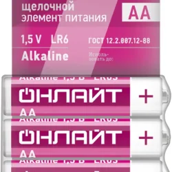 Элемент питания алкалиновый 90 638 OBT-02 LR6-SHBP4 (уп.4шт) ОНЛАЙТ 90638