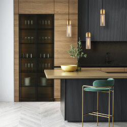 Подвесной светильник со стеклянным плафоном 50180/1 янтарный (052424)