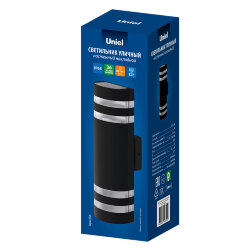 UUL-S16A 2x60W-E27 IP65 BLACK Светильник уличный, под две лампы Е27, Архитектурный накладной, Корпус черный, TM Uniel