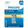 Элемент питания алкалиновый AAA/LR03 1.5В Ultra (уп.2шт) Philips Б0064628 - фото