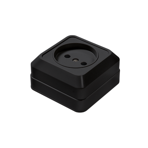 Розетка одинарная BOLLETO черная накладная 7022B IN HOME - Фото