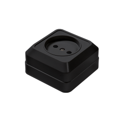 Розетка одинарная BOLLETO черная накладная 7022B IN HOME