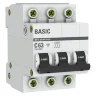 Выключатель автоматический модульный 3п C 63А 4.5кА ВА 47-29 Basic EKF mcb4729-3-63C - фото