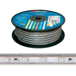 ULS-2835-60LED-m-10mm-IP67-220V-8W-m-50M-DW Светодиодная гибкая герметичная лента, Бобина 50 м, Холодный белый свет.