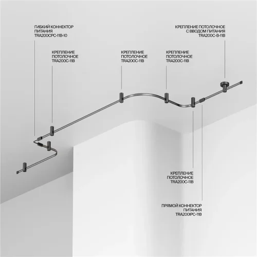 Шинопровод 5м Flexity черный (Черный) TRX200-115B - фото 3