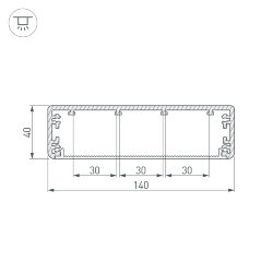 Профиль TOP-LINIA140-2000 ANOD (Arlight, Алюминий)
