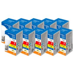 LED-G45-5W-3000K-E27-FR-SLS SET10 Лампа светодиодная, Форма шар, матовая, Серия Optima, Теплый белый свет 3000K, Упаковка 10 штук