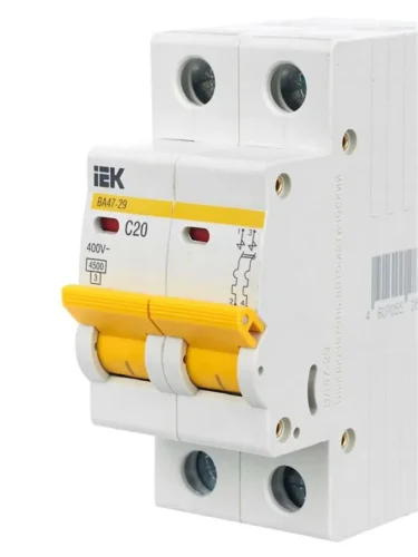Выключатель автоматический модульный 2п C 20А 4.5кА ВА47-29 KARAT IEK MVA20-2-020-C - фото 8