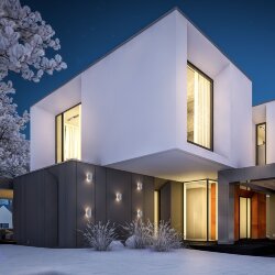 Уличный настенный светодиодный светильник Taco IP54 1632 TECHNO LED белый (052619)