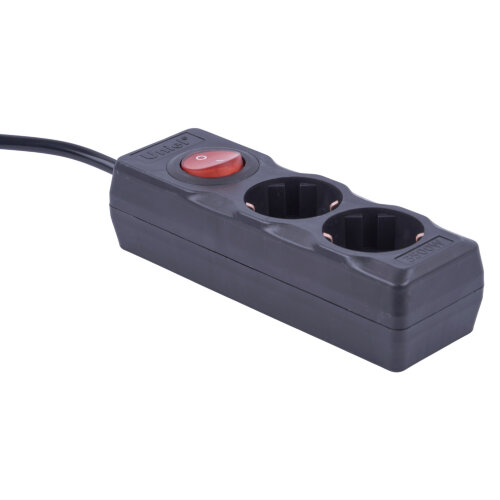 S-GCU2-3B BLACK Удлинитель серии Ultra, шнур 3м., 2 гнезда, 16A, с-з, Черный, TM Uniel - фото 2