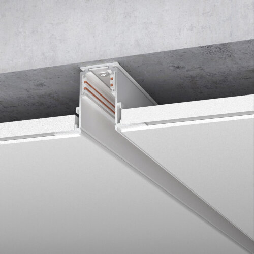 Шинопровод встраиваемый белый 1 м Slim Magnetic - фото 1