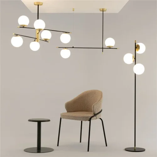 Напольный светильник (торшер) Nostalgia E14х3 40Вт (Черный и Золото) - фото 9