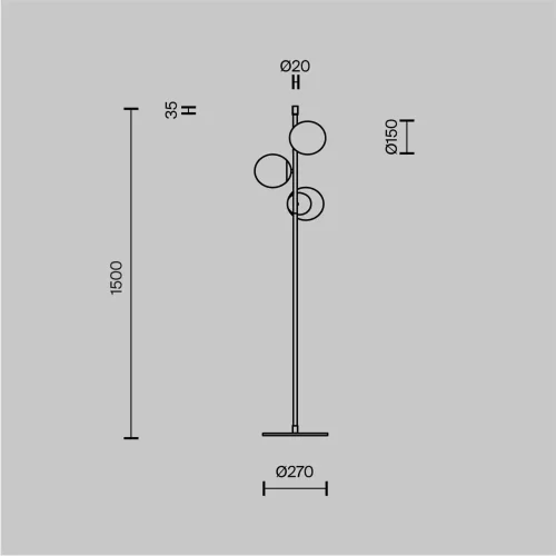 Напольный светильник (торшер) Nostalgia E14х3 40Вт (Черный и Золото) - фото 13