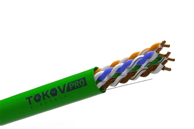 Кабель витая пара U/UTP 4х2х23AWG(0.57мм) кат.6 PVCLS нг(А)-LSLTx indoor 305м (м) PRO TOKOV ELECTRIC TKP-C11-U42-6-RU-LSLTx - фото