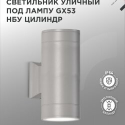 Светильник уличный настенный двусторонний НБУ ЦИЛИНДР-2xGX53-GR алюминиевый серый IP54 IN HOME
