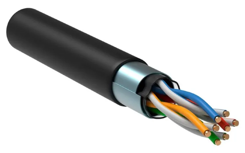 Кабель витая пара F/UTP кат.5E 4х2х24AWG solid CU LDPE Outdoor черн. (м) GENERICA BC3-C5E04-339-305-G - фото