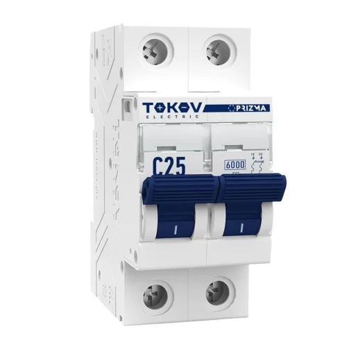 Выключатель автоматический модульный 2п C 25А 6кА PRIZMA TOKOV ELECTRIC TKE-PZ60-MCBI-2-25-C - фото