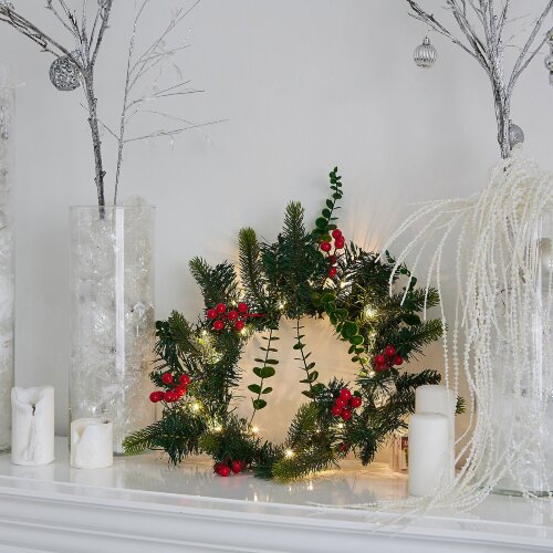 ULD-T4040-020-SNA-3AA WARM WHITE IP20 WREATH Украшение светодиодное Венок, на батарейках 3АА не в-к, 40х40см, 20 светодиодов, Теплый белый свет, TM Uniel - фото 5