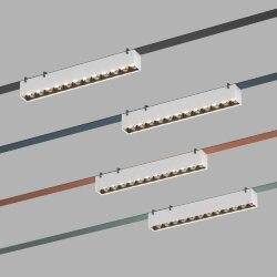 Cветильник для трека-ремня Belty, серия Grill, со светодиодом, L323*W40*H45мм, 48V DC, 12W, RA90, 24°, 3000K, IP20, белый с черным, алюминий, Denkirs DK5571-WB