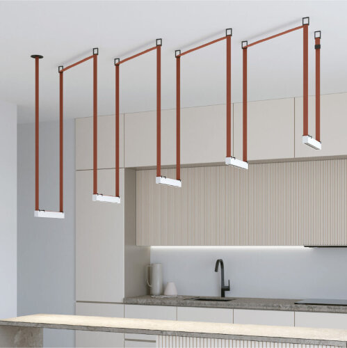 DK5571-WB Cветильник для трека-ремня Belty, серия Grill, со светодиодом, L323*W40*H45мм, 48V DC, 12W, RA90, 24°, 3000K, IP20, белый с черным, алюминий. Фото 5