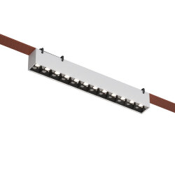 Cветильник для трека-ремня Belty, серия Grill, со светодиодом, L323*W40*H45мм, 48V DC, 12W, RA90, 24°, 3000K, IP20, белый с черным, алюминий, Denkirs DK5571-WB