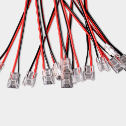 'Пластиковый коннектор односторонний для светодиодной ленты 8 мм, с проводом, CN-8MM-2P-BW-SC 040840