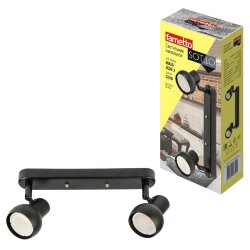 DLC-S621 GU10x2 BLACK Светильник декоративный накладной, серия Sotto, Без лампы, цоколь GU10x2шт, Металл, Черный, TM Fametto